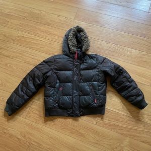 gap | brown puffer coat